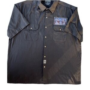 Homies Collared Work Shirt Full‎ Back Graphics Black Sewn Patch XL